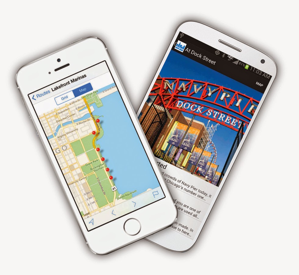 Chicago Water Walk app on phones