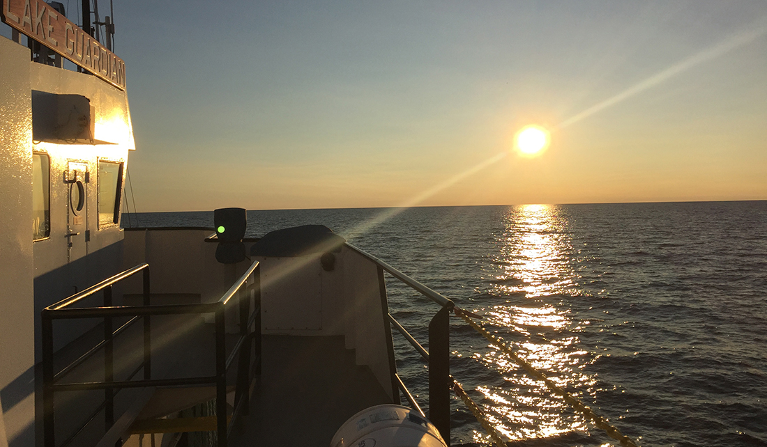 Sunset on Lake Michigan from the R/V Lake Guardian