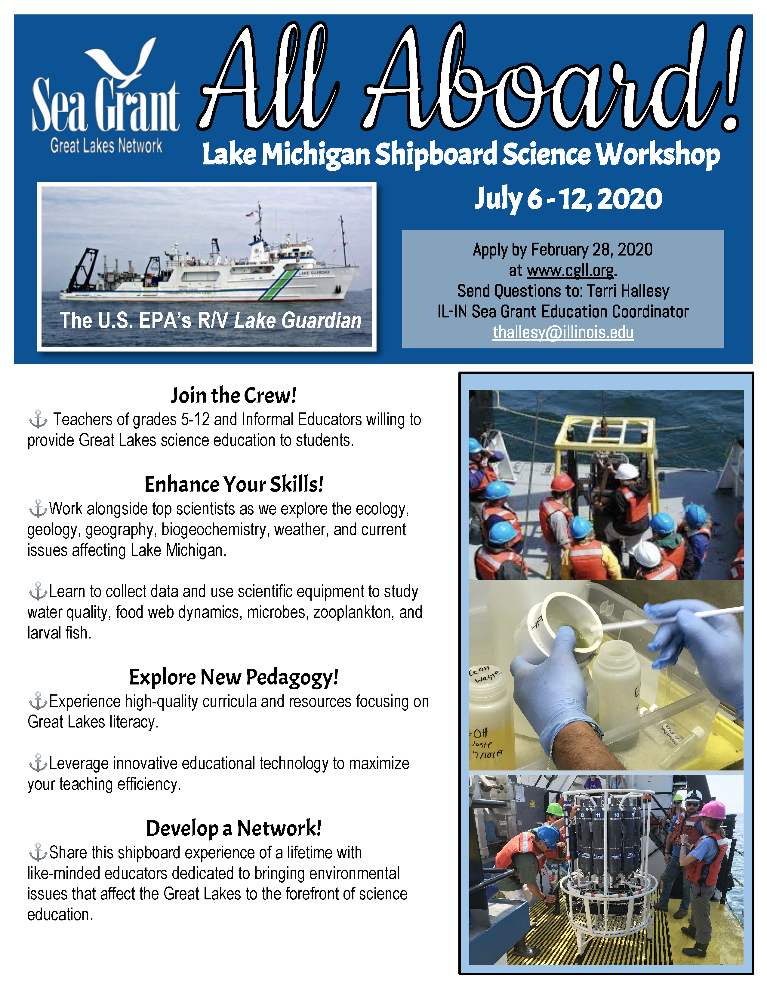 flyer with more workshop info, including trip logistics. Contact Terri Hallesy at thallesy@illinois.edu for details