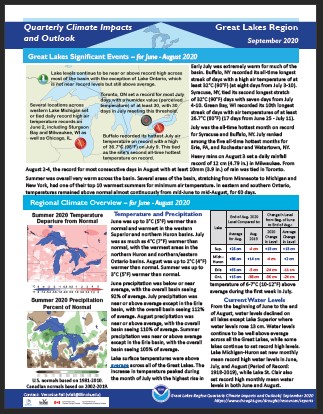 Quarterly Climate Impacts and Outlook Reports: Great Lakes Region Thumbnail