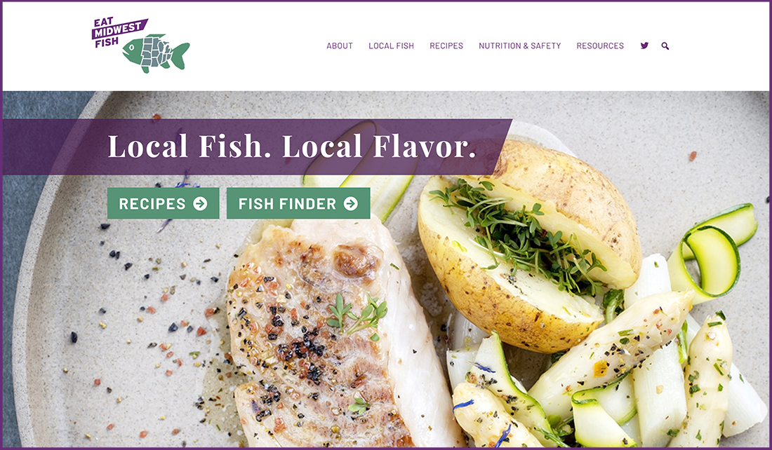 homepage screenshot of Eat Midwest Fish website