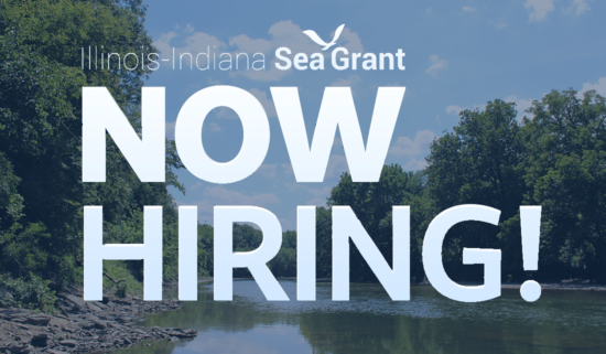 NOW HIRING, river background