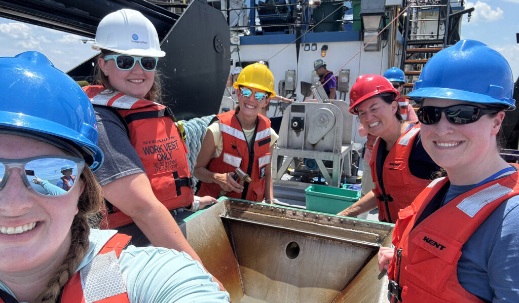 Five teachers are engaged in research aboard the research vessel, the Lkae Guardian.