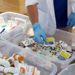 Tubs showing medicine disposal